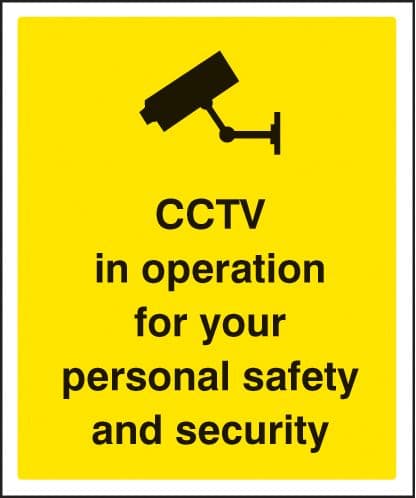 11712H CCTV in operation for personal safety and security Rigid Plastic (300x250mm) Safety Sign
