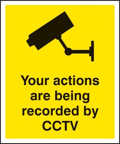 11740K Your actions are being recorded by CCTV Rigid Plastic (400x300mm) Safety Sign
