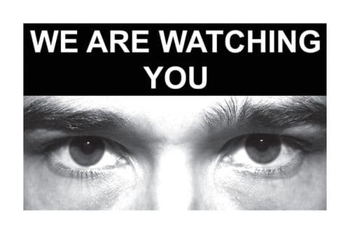 11752D Eye photo sign We are watching you *For use with C,D,E sizes* Rigid Plastic (100x150mm)