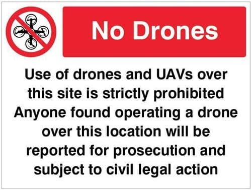 13649K Drones prohibited in this area Safety Sign