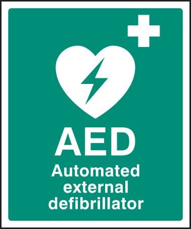 16052H AED Automated external defibrillator Rigid Plastic (300x250mm) Safety Sign