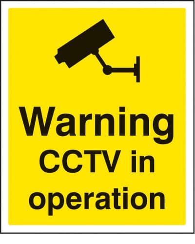 21721H Warning CCTV in operation Self Adhesive Vinyl (300x250mm) Safety Sign