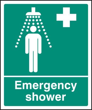 26001H Emergency shower Self Adhesive Vinyl (300x250mm) Safety Sign