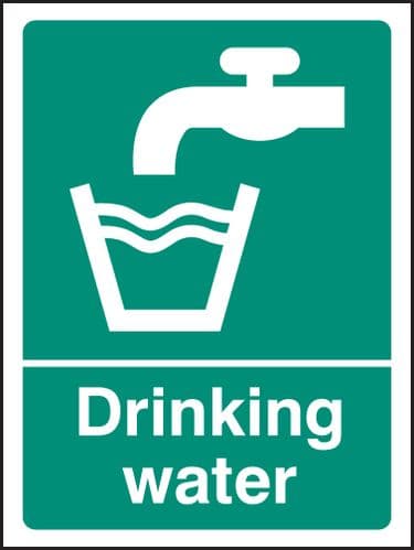 26007A Drinking water Self Adhesive Vinyl (100x75mm) Safety Sign