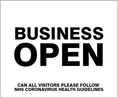 Business open Please follow NHS guidelines (300x250mm) [Rigid PVC]
