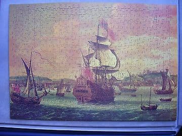 Charles 2 on Board a Two Decker Man o' War  500 WOODEN Piece Jigsaw Puzzle
