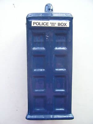 DOCTOR WHO CERAMIC POTTERY TARDIS POLICE BOX MONEY BOX