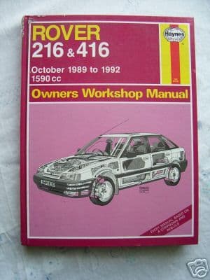 Rover 216 & 416 1989-1992  WorkShop Manual