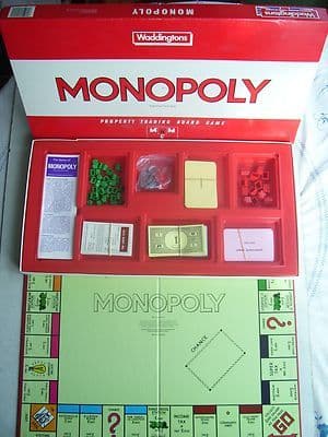 Vintage Waddington's Monopoly 1970s Game Spare Classic Red & Green House Hotels 