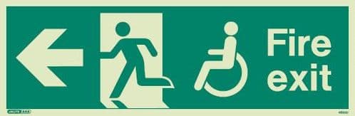 (4032) Jalite Mobility Impaired Fire Exit Left sign