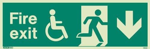 (4033) Jalite Mobility Impaired Fire Exit Down sign