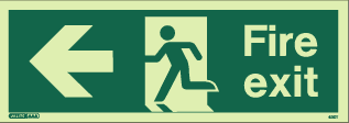 (430) Jalite Fire Exit Left Sign - Progress to the Left