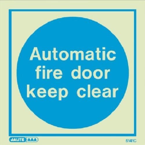 (5141) Automatic fire door keep clear sign