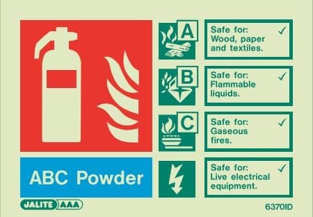 (6370ID) Jalite ABC Powder Fire Extinguisher Sign