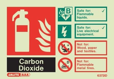 (6372ID) Jalite Carbon Dioxide Fire Extinguisher Sign