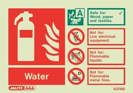 (6374ID) Jalite Water Fire Extinguisher Sign