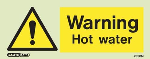 (7550M) Jalite Warning Hot water sign