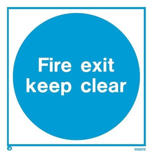 (WX5257E) Fire Exit Keep Clear - *Exterior application*