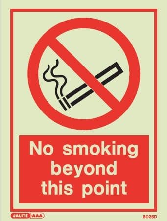 Photoluminescent Smoking Prohibition & Control Signs