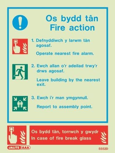 Welsh / English - Fire Action Notices