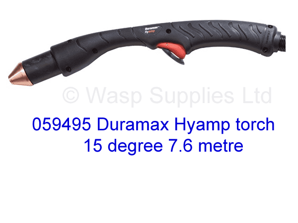 059495 Hypertherm Duramax  Hyamp Hand Plasma cutting torch 15 Degree , 7.6m