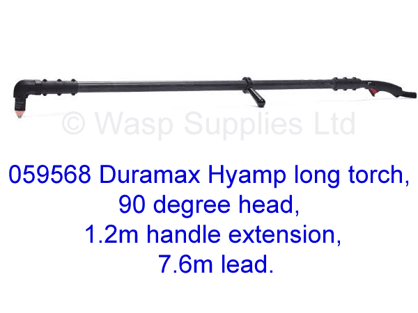 059568 Hypertherm Hyamp long torch 90 degree, 1.2m handle 7.6m lead .