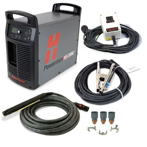 059695 Hypertherm Powermax 105 SYNC plasma cutter, CPC port,  15.2m mechanised torch, remote on/off