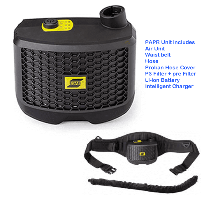 0700002300 ESAB PAPR  unit with 850mm hose for  Savage A40 air.