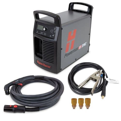 083356 Hypertherm Powermax65 SYNC plasma cutter with  7.6m handheld torch  with consumables CE