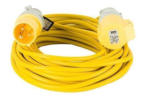 110volt 16amp 14 metre 1.5mm cable, extension lead yellow .