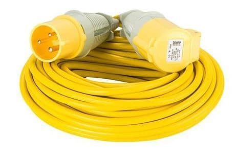 110volt 32amp 25 metre 2.5mm cable, extension lead yellow .