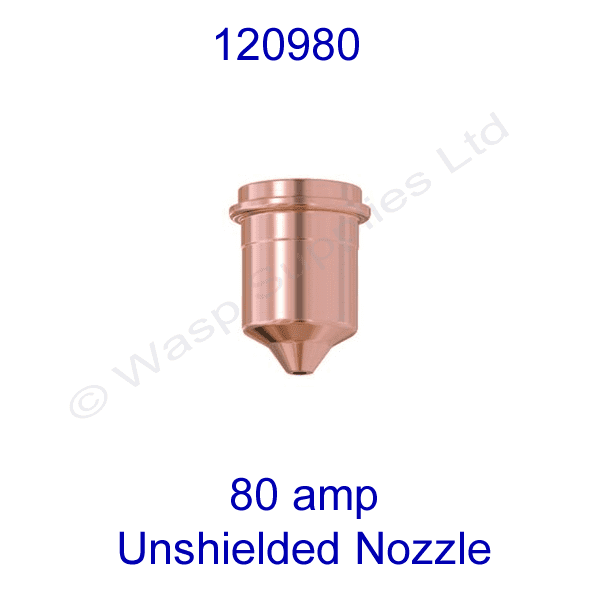 120980 Hypertherm unshielded 80amp  Plasma cutting nozzle powermax 1250 pk 5