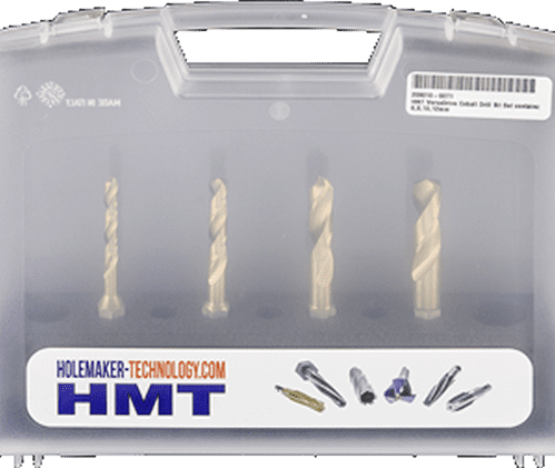 203010-SET2 HMT 4 Piece tapping sizes Versadrive HSS 8% Cobalt drill bit set