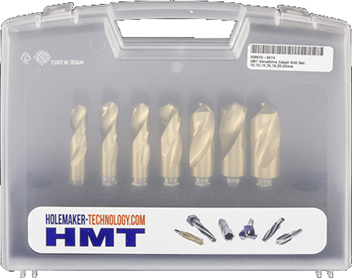 209010-SET4 HMT 7 Piece Versadrive HSS 8% Cobalt large drill bit set