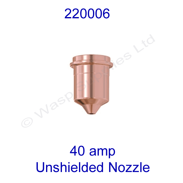 220006 Hypertherm unshielded 40amp  Plasma cutting nozzle powermax 1650 pk 5