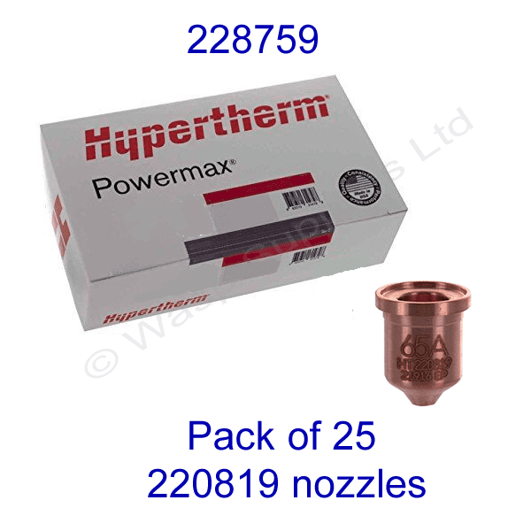 228759 Hypertherm bulk pack of Duramax nozzle 220819 pack of 25