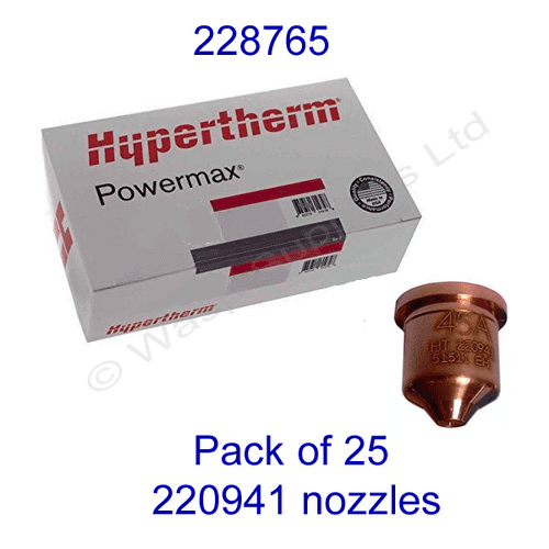 228765 Hypertherm bulk pack of Duramax nozzle 220941 pack of 25