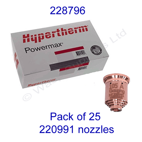 228796 Hypertherm bulk pack of Duramax nozzle 220991 pack of 25