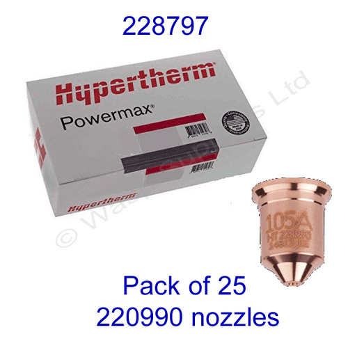 228797 Hypertherm bulk pack of Duramax nozzle 220990 pack of 25