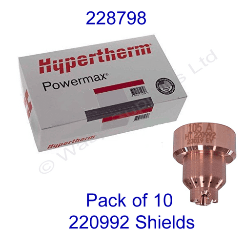 228798 Hypertherm bulk pack of Duramax shields 220992 pack of 10