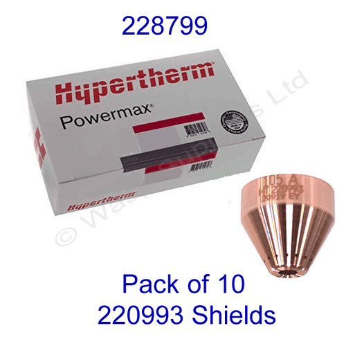 228799 Hypertherm bulk pack of Duramax shields 220993 pack of 10