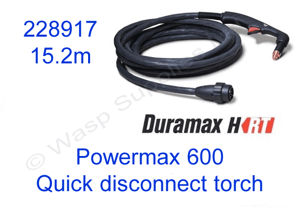 228917 Hypertherm Powermax 600 QD plasma cutter retrofit torch upgrade, 15.2m