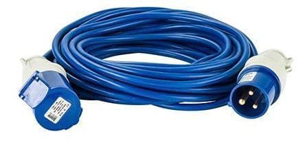 240 volt 16amp 14 metre 1.5mm cable, extension lead blue.