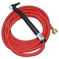 CK9 Flex head gas cooled tig torch, 1 pce 4m superflex cable 125 amps 100% rated, 3/8" BSP.