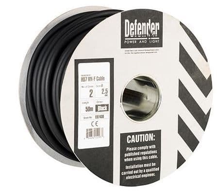 Defender E87430 2.5mm² 2 core 50m 110 / 240V Rubber