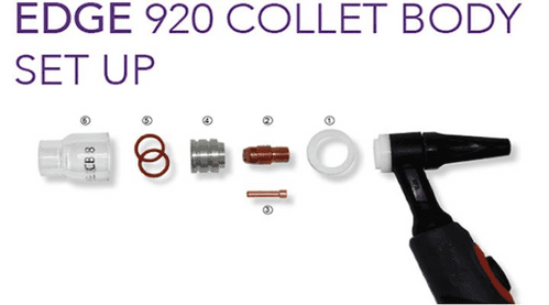 Edge 920 Collet body glass gas cups and spares