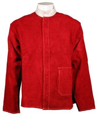 Heat resistant Kevlar stitched red leather jacket