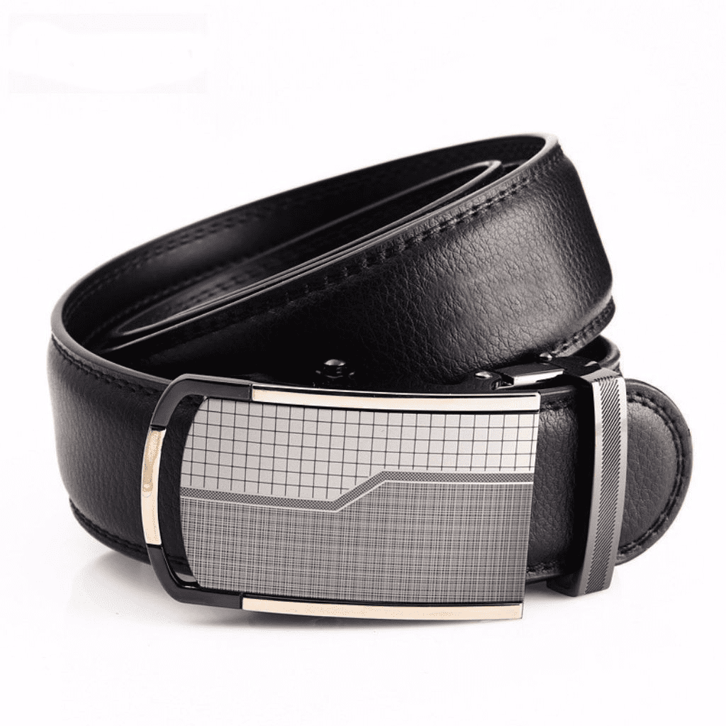 Mens Leather Belt With Automatic Buckle Belt