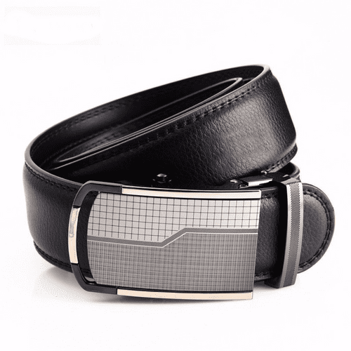 Belt Men's Black Cowskin Mens Leather Belts for Men Automatic Buckle Zabardo