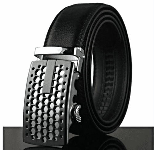 Belt Men's Black Cowskin Mens Leather Business Belts Design Auto Buckle Zabardo